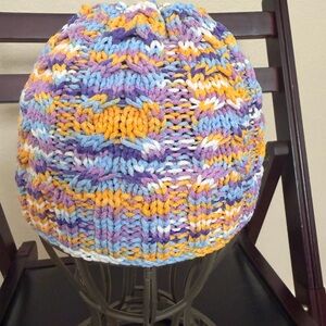 Colorful Knitted Stretchy Pony Tail Kids Beanie